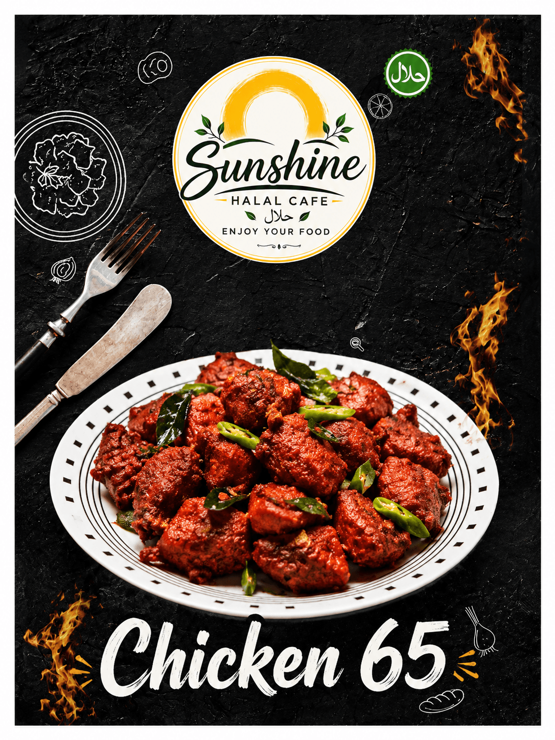 Chicken 65, a signature dish at Sunshine Halal Cafe